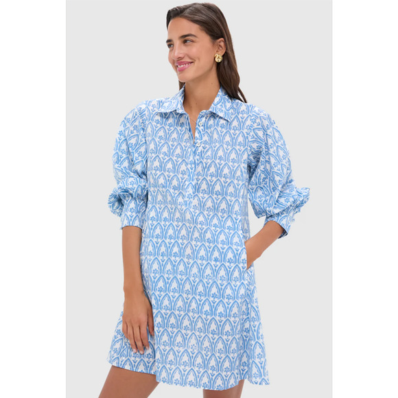 RO'S GARDEN Light Blue Taormina Chloe Short Dress Size S NWT Retail $195 - Picture 4 of 6